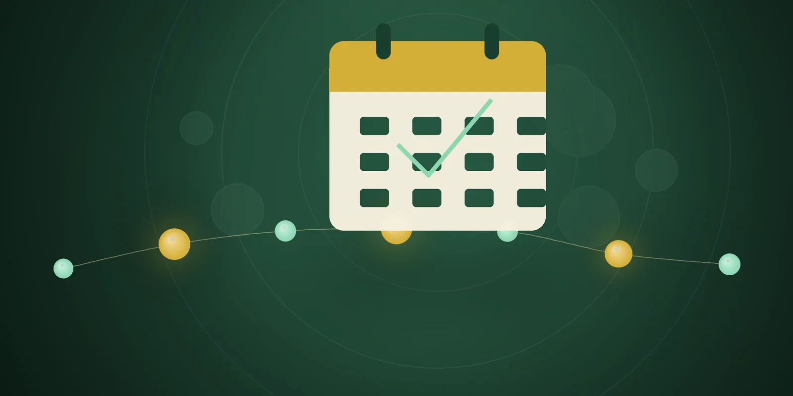 Illustrated cover: a calendar with a mint check mark on a deep green background